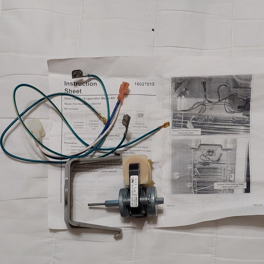 New Maytag Evaporator Fan Motor Kit #12002744